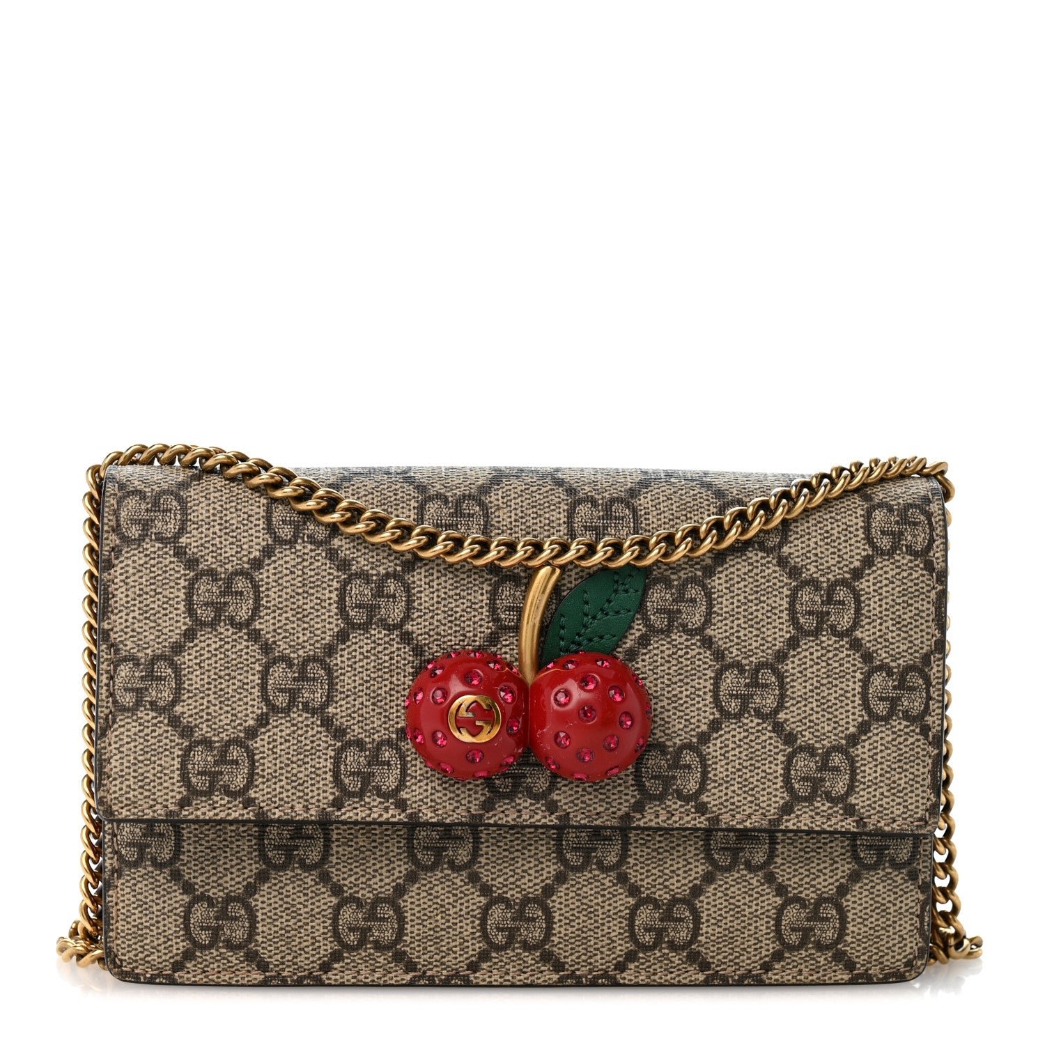 Gucci GG Supreme Monogram Mini Cherry Chain Bag
