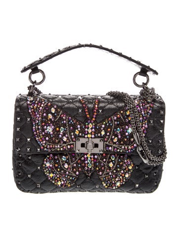 Quilted Rockstud Spike Butterfly