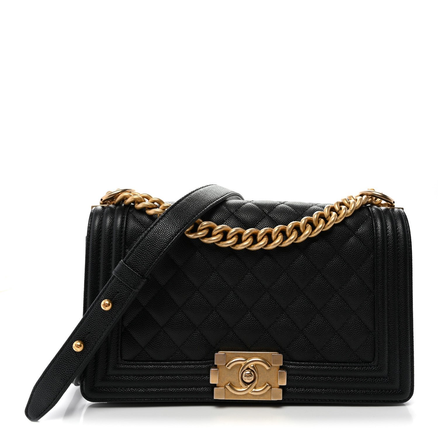 Chanel Caviar Quilted Medium Boy Flap Black