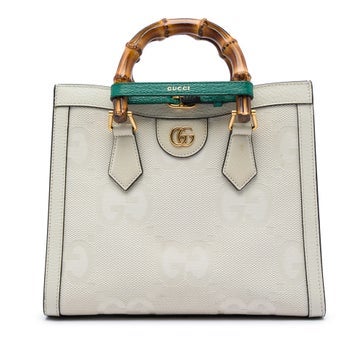 Medium Jumbo GG Canvas Bamboo Diana Satchel