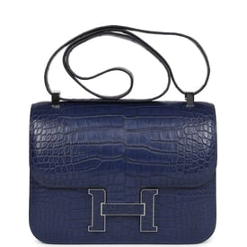 Hermes Hermes Constance 1-24 Bleu Saphir Matte Alligator Marquette Palladium Hardware