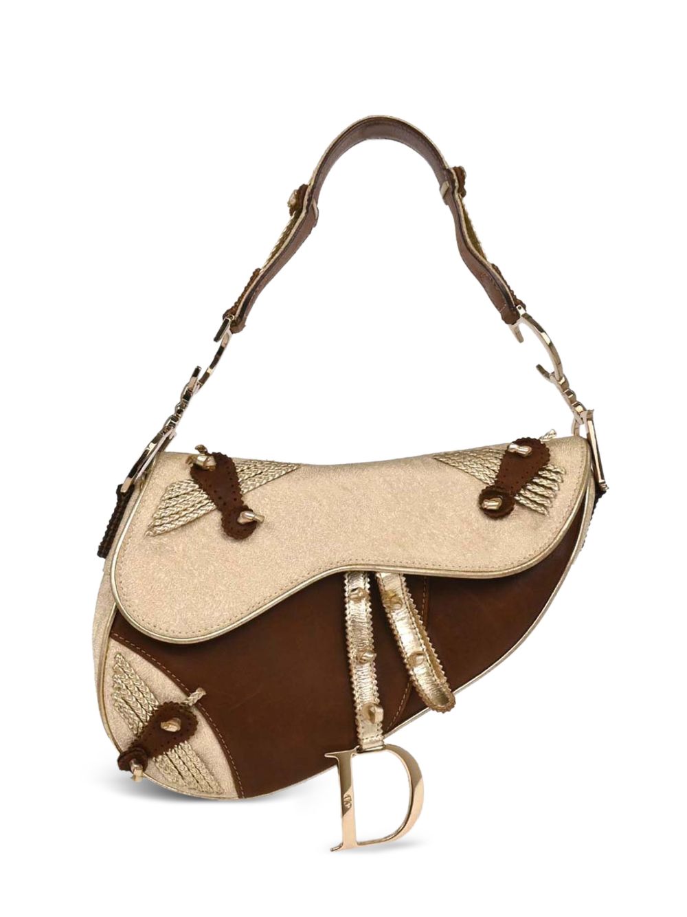 2003 applique leather saddle handbag