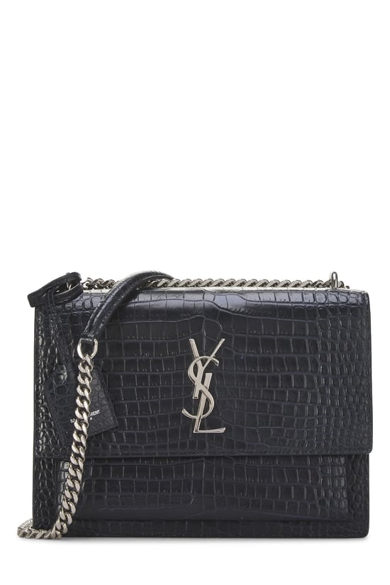 Navy Embossed Leather Sunset Medium