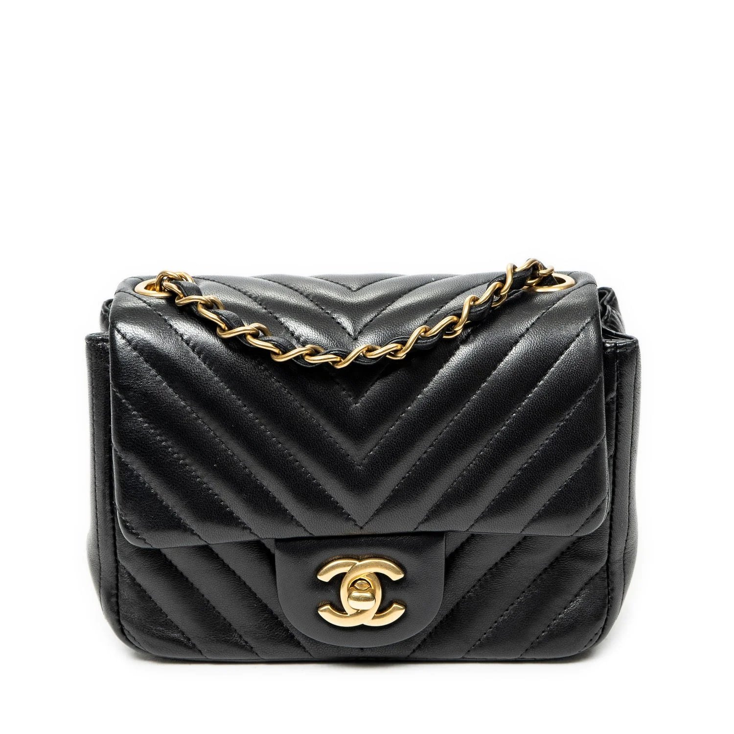 Leather Mini Classic Square Flap