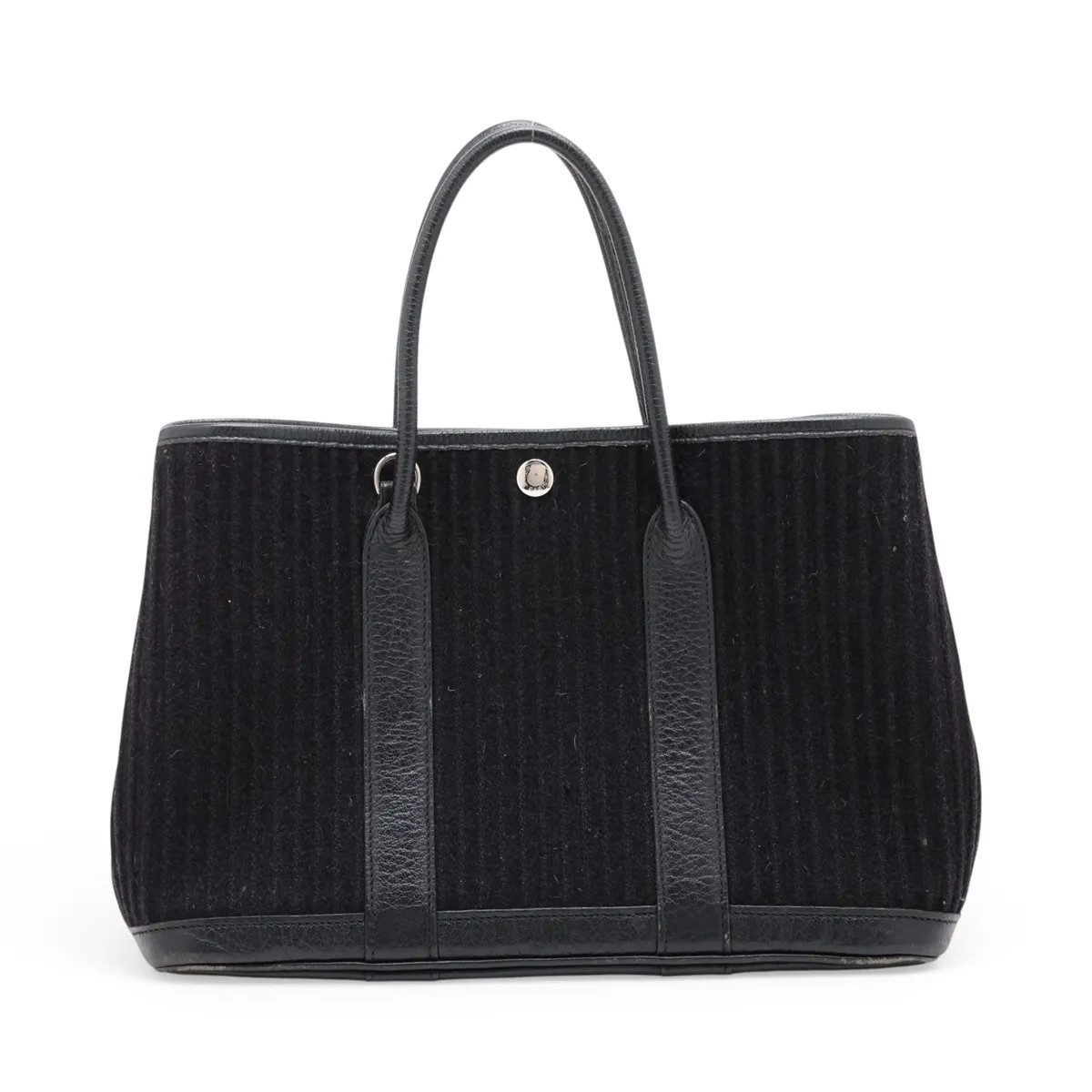 Hermès Garden Party 30 TPM Felt x buffle Black Silver Metal Fittings