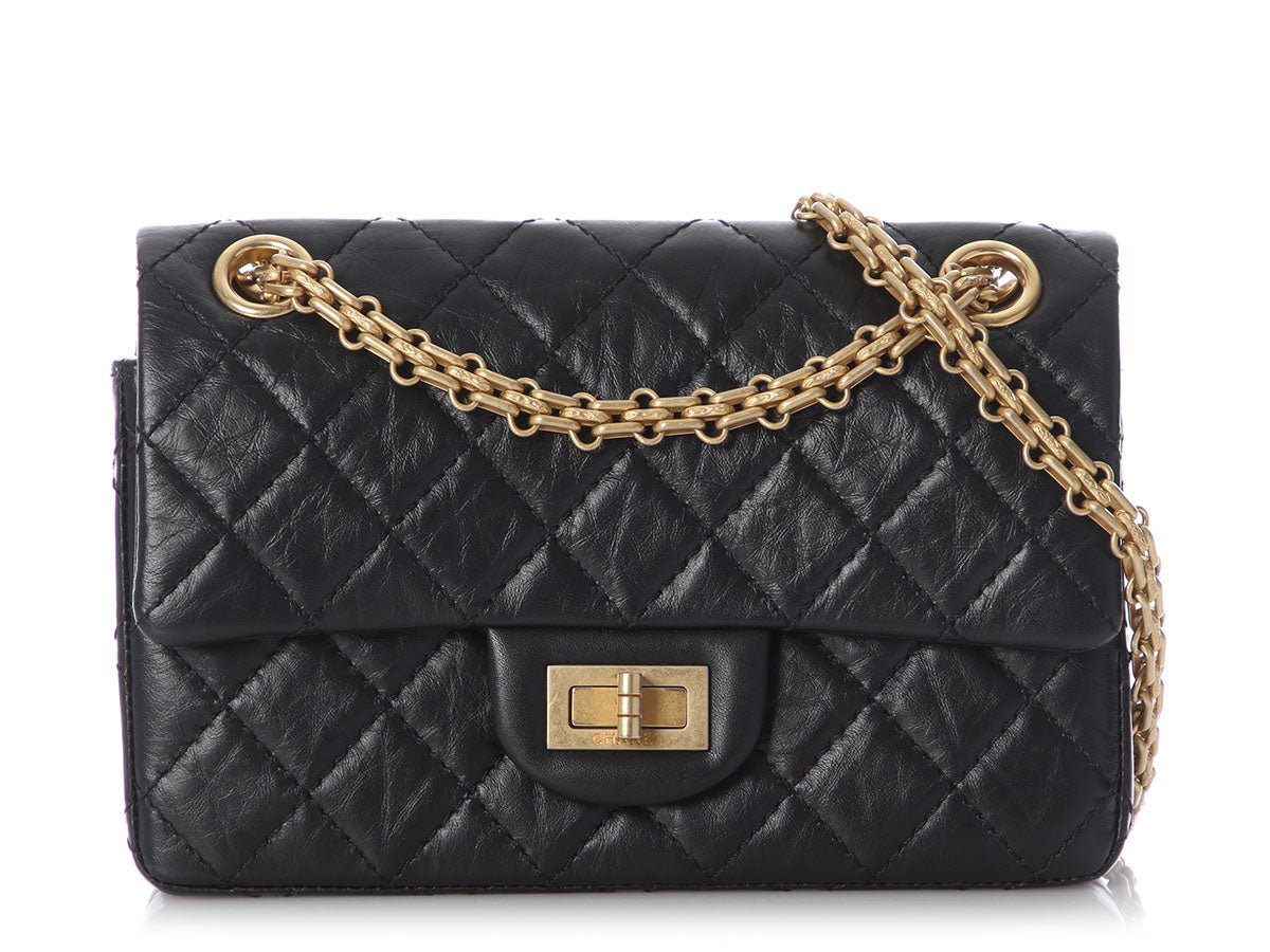 Chanel Mini Black Quilted Aged Calfskin Reissue