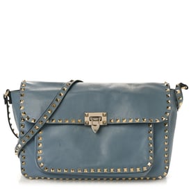 Valentino Garavani Vitello Rockstud Flap Shoulder Bag Light Stone