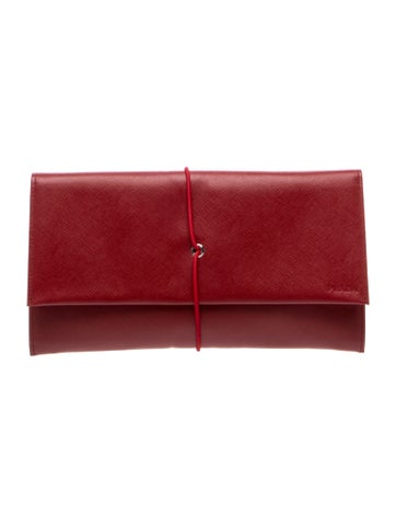 Saffiano Lux Leather Leather Clutch