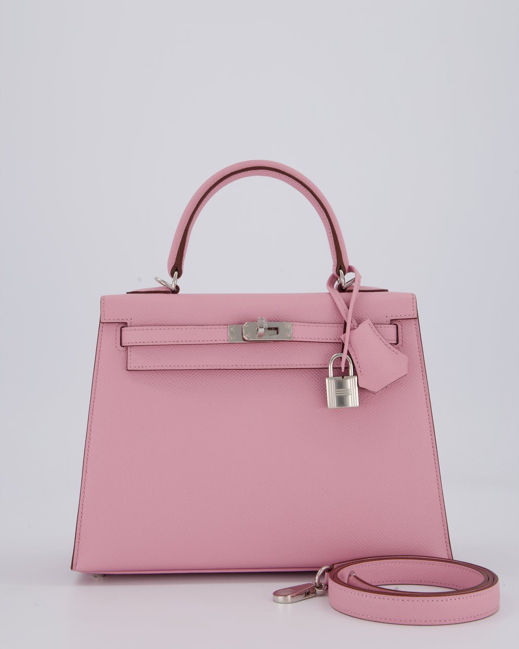 *SUPER HOT* Hermès Kelly 25 Sellier Bag in Mauve Sylvestre Epsom Leather with Palladium Hardware