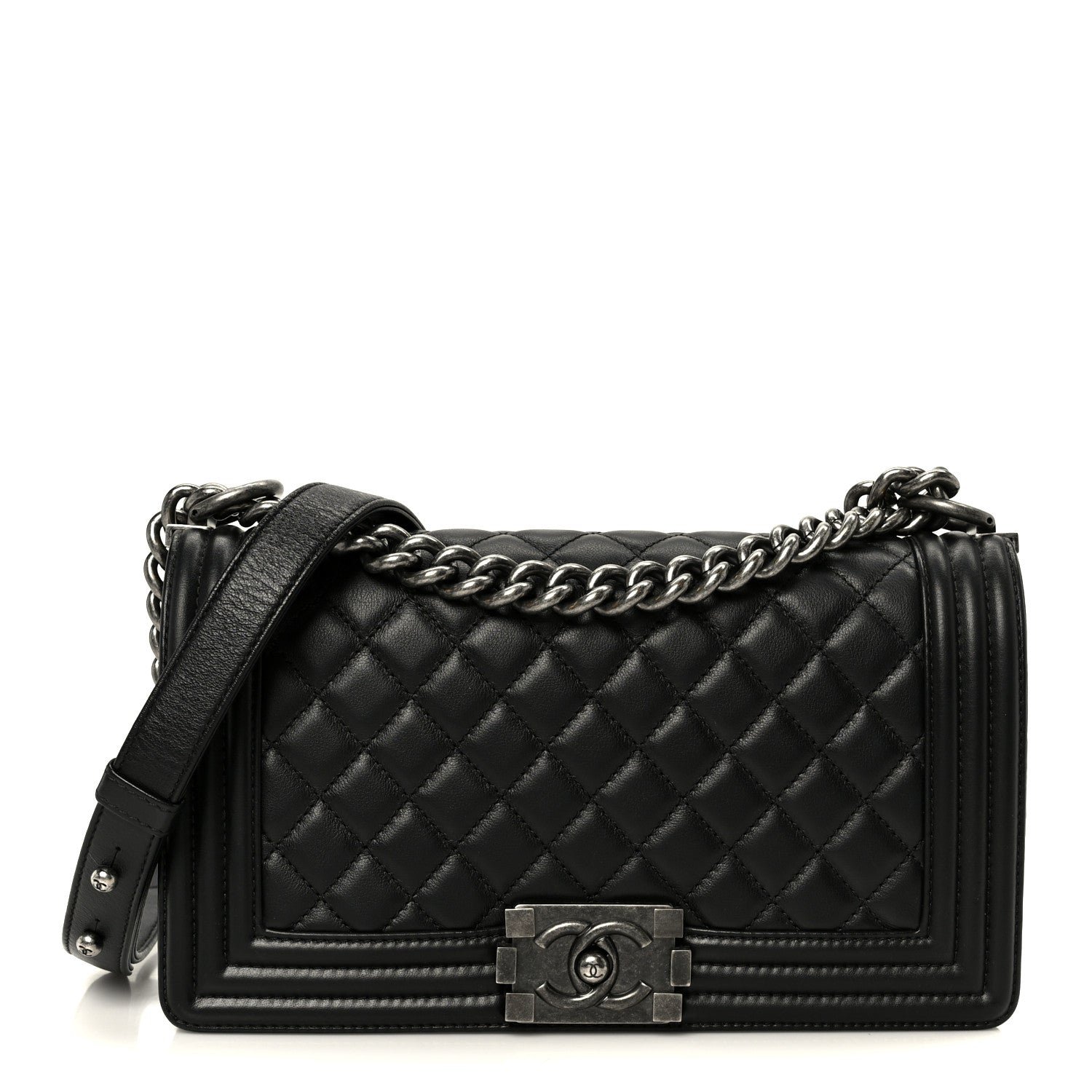 Chanel Calfskin Quilted Medium Boy Flap Black