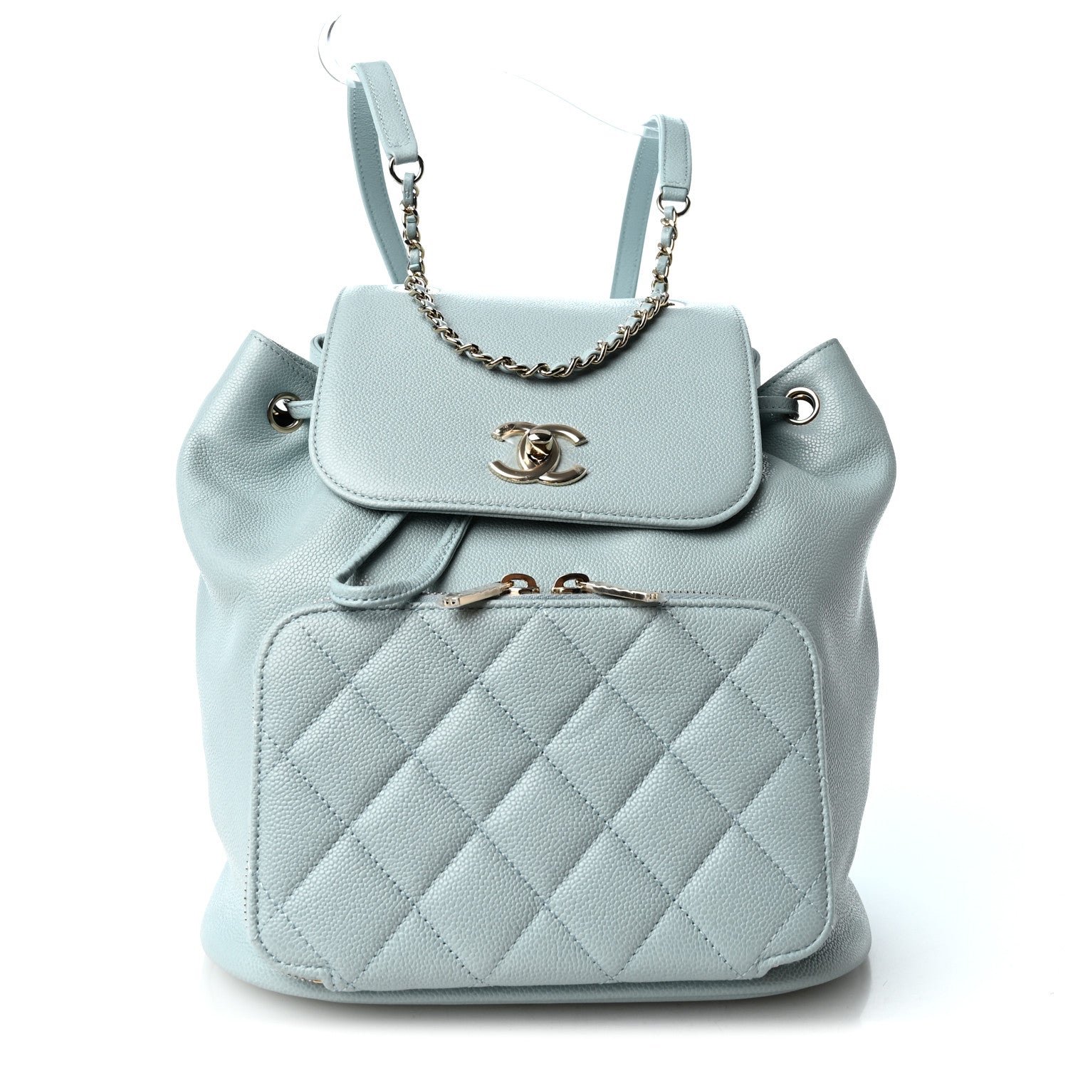 Chanel Caviar Quilted Business Affinity Backpack Light Blue