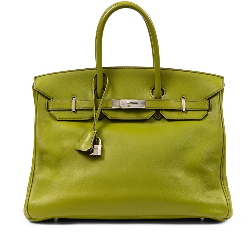 Hermes Vert Anis Swift Birkin 35 Palladium Hardware, 2008