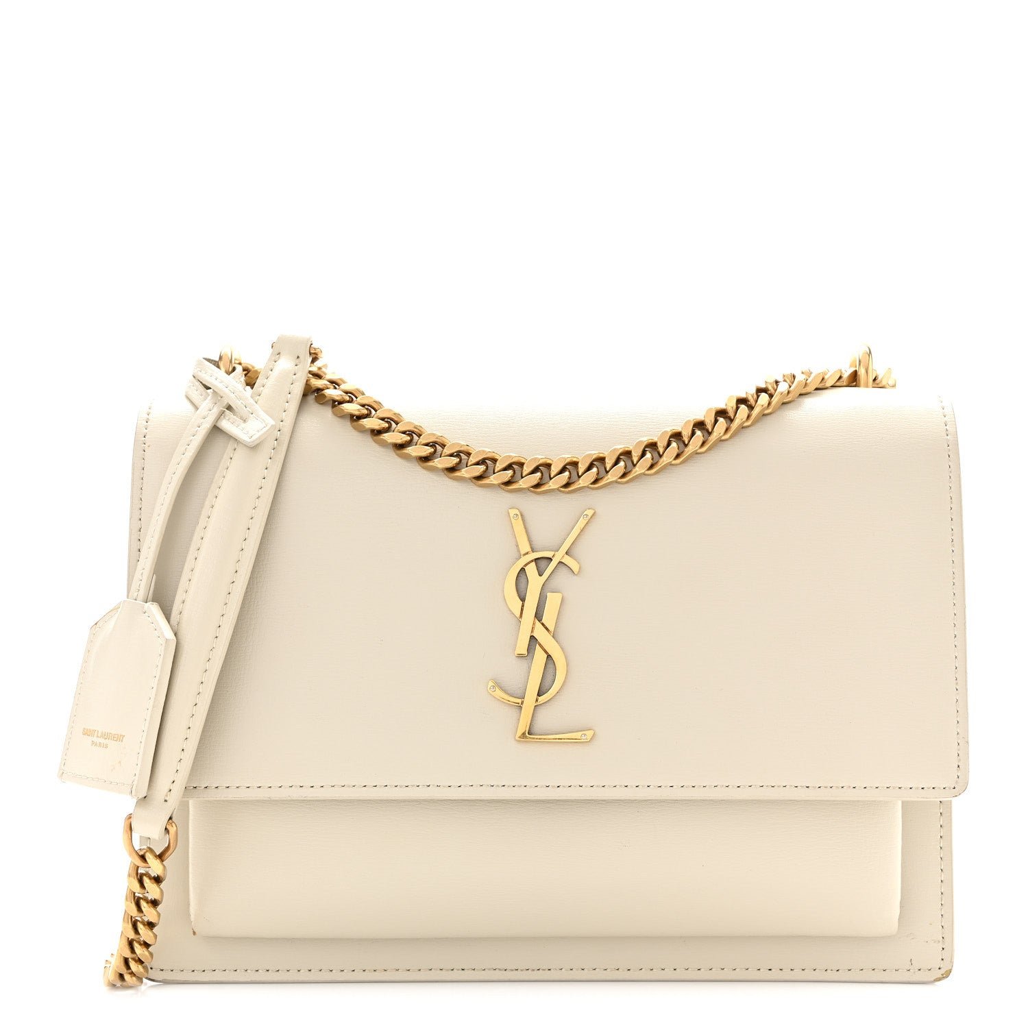 Saint Laurent Calfskin Medium Monogram Sunset Crema Soft