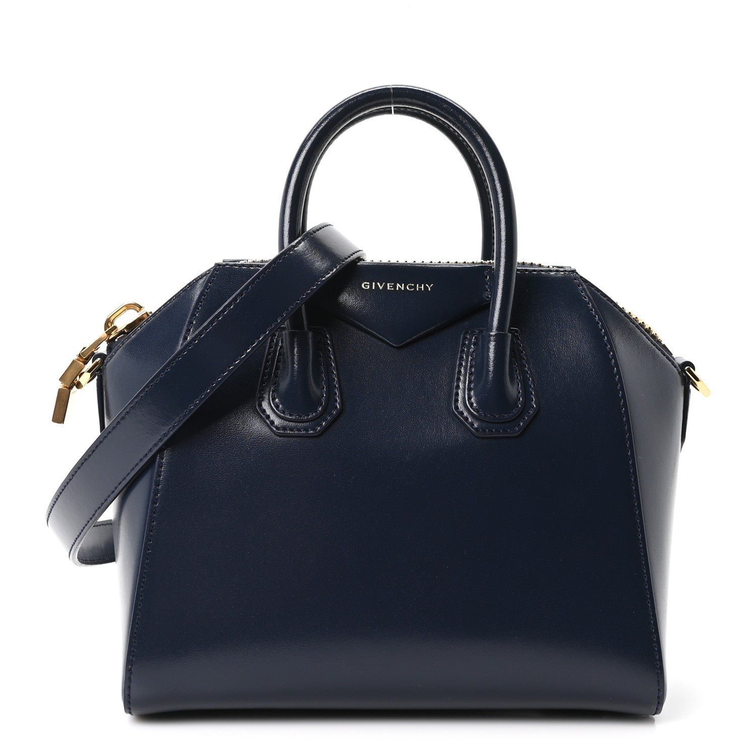 Givenchy Shiny Lord Calfskin Mini Antigona Navy