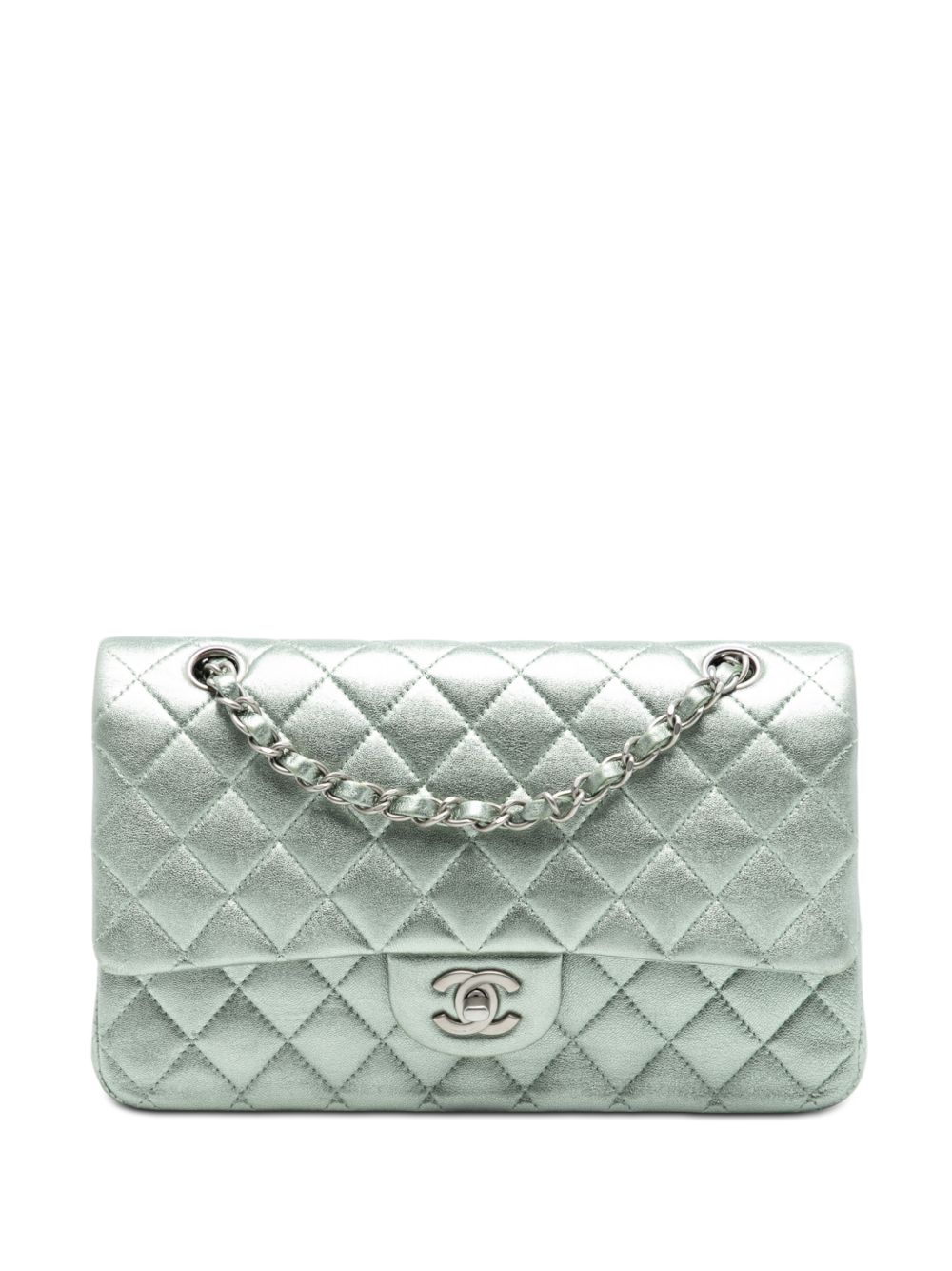 2010-2011 Medium Classic Metallic Lambskin Double Flap shoulder bag