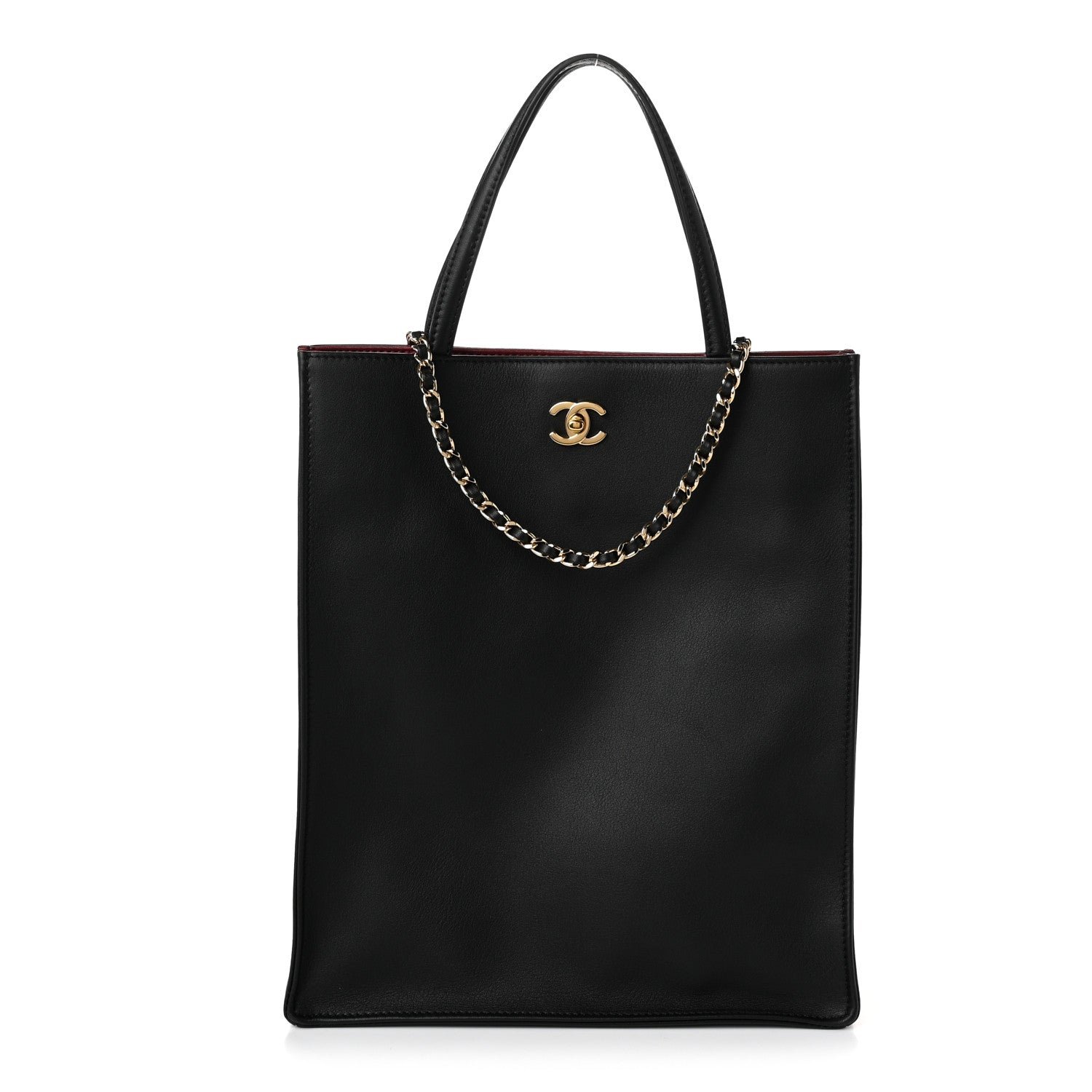 Calfskin Small Shopping Bag Black