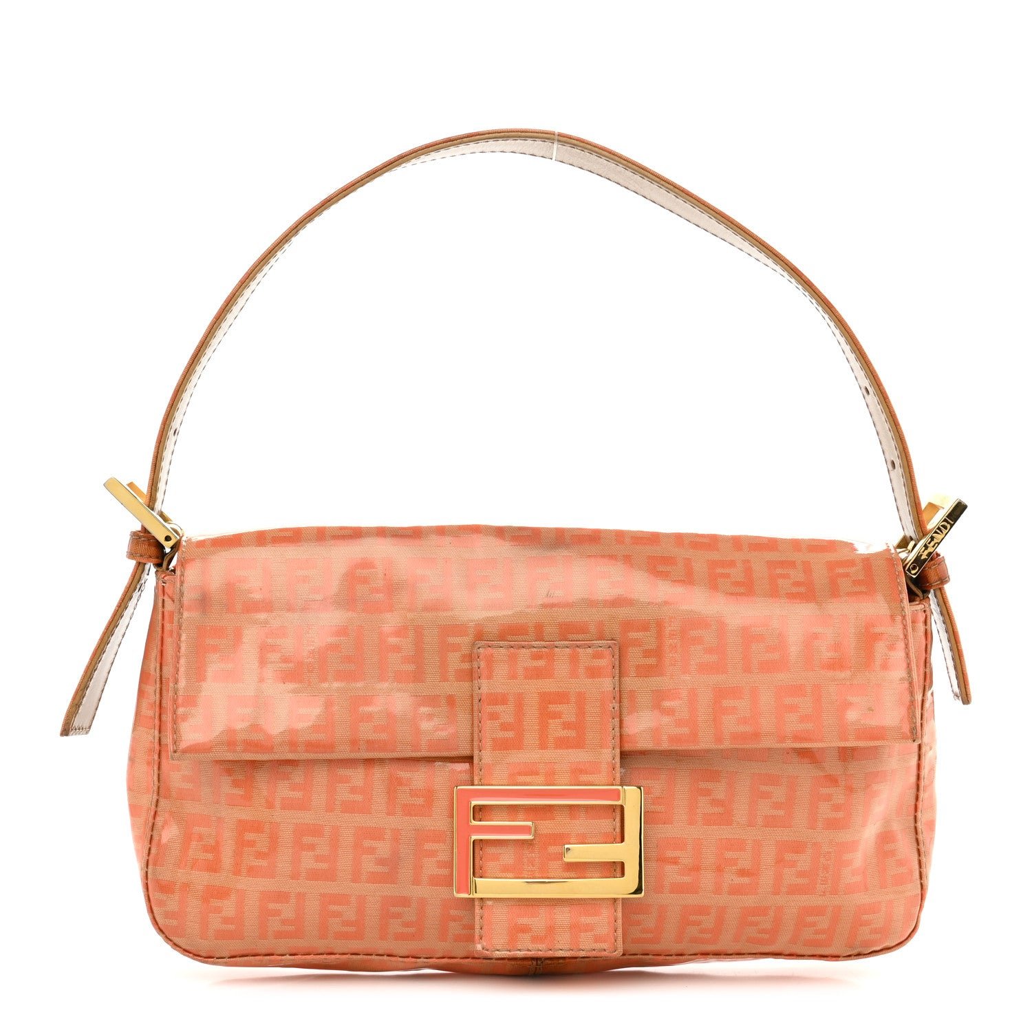 Fendi Fendi Vinyl Zucchino Baguette Orange