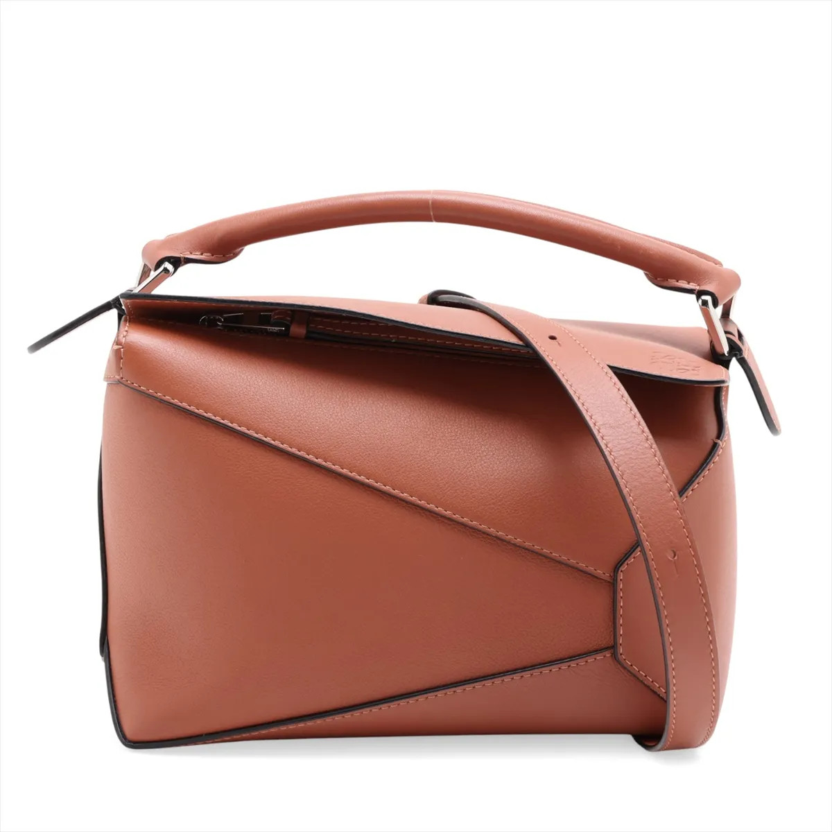 Loewe Puzzle Bag Small Leather 2 Way Handbag Brown