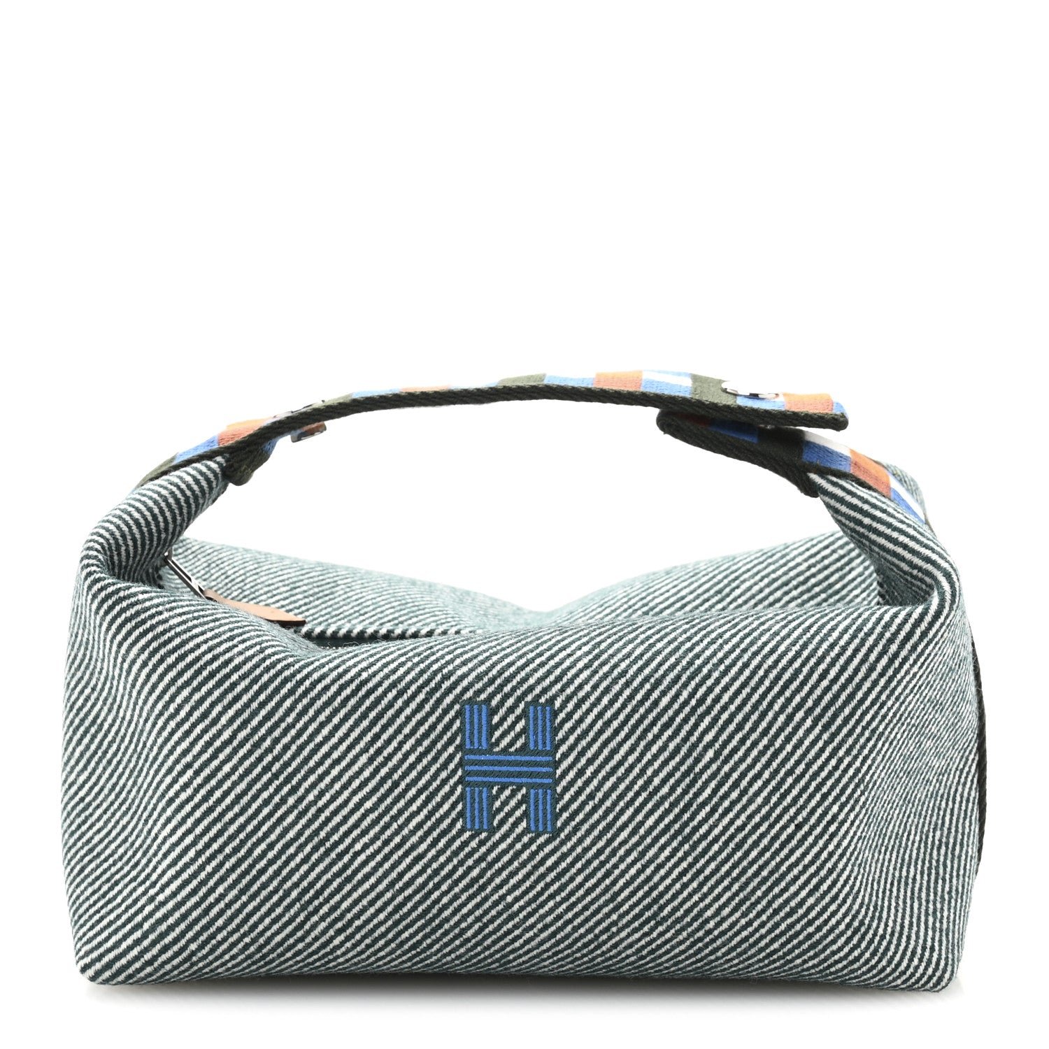Hermes Wool Small Bride-A-Brac H Natte Pouch Bleu