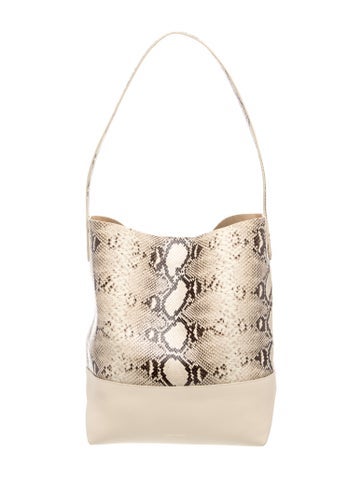 Embossed Leather Bucket Bag