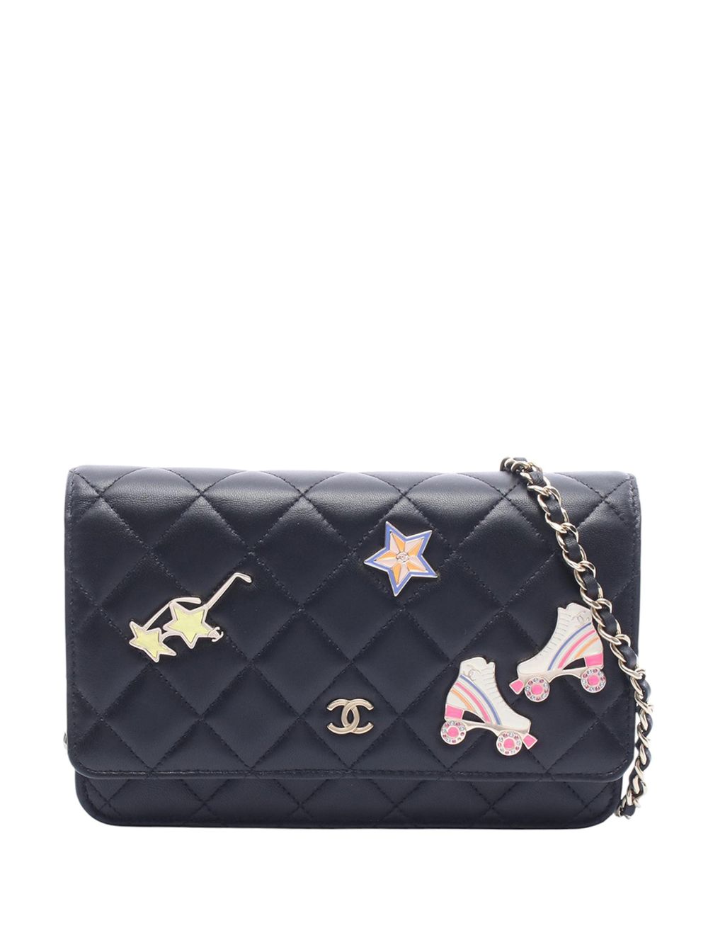2021-2026 CC Quilted Lambskin Roller Skate Wallet On Chain crossbody bag