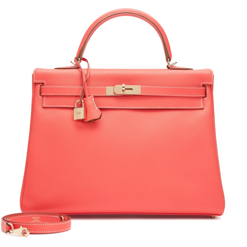 Hermes Rose Jaipur and Gold Epsom Verso Kelly 35 Permabrass Hardware, 2012