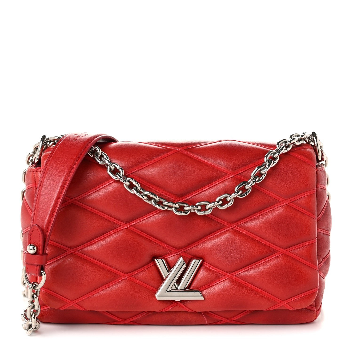 Louis Vuitton Lambskin Malletage GO-14 PM Red