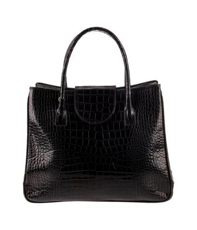 Lancel Embossed Leather Top Handle Bag