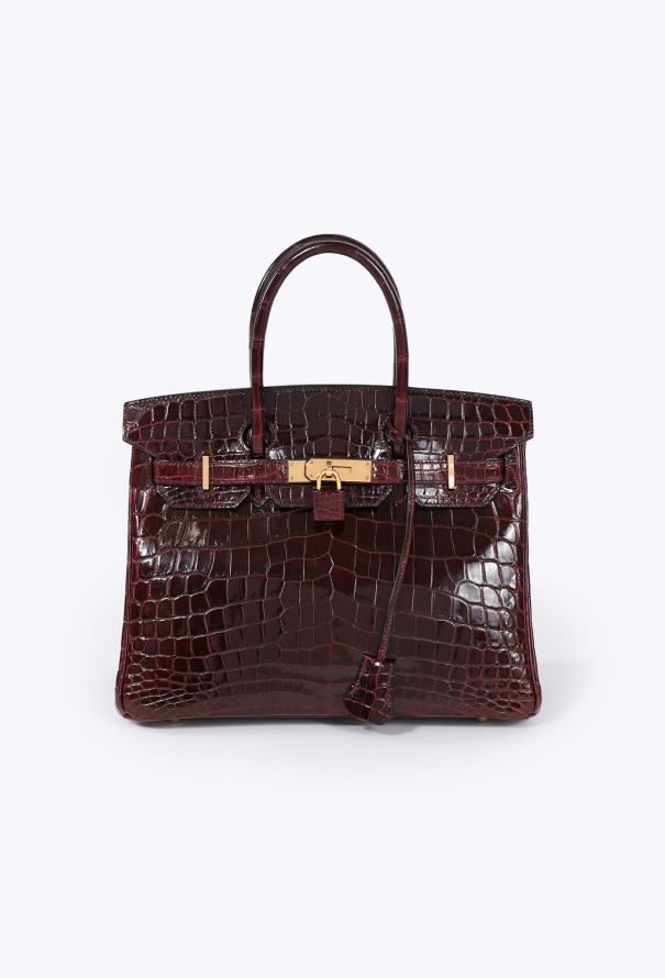 Hermes Exquisite Shiny Bordeaux Niloticus Birkin 30