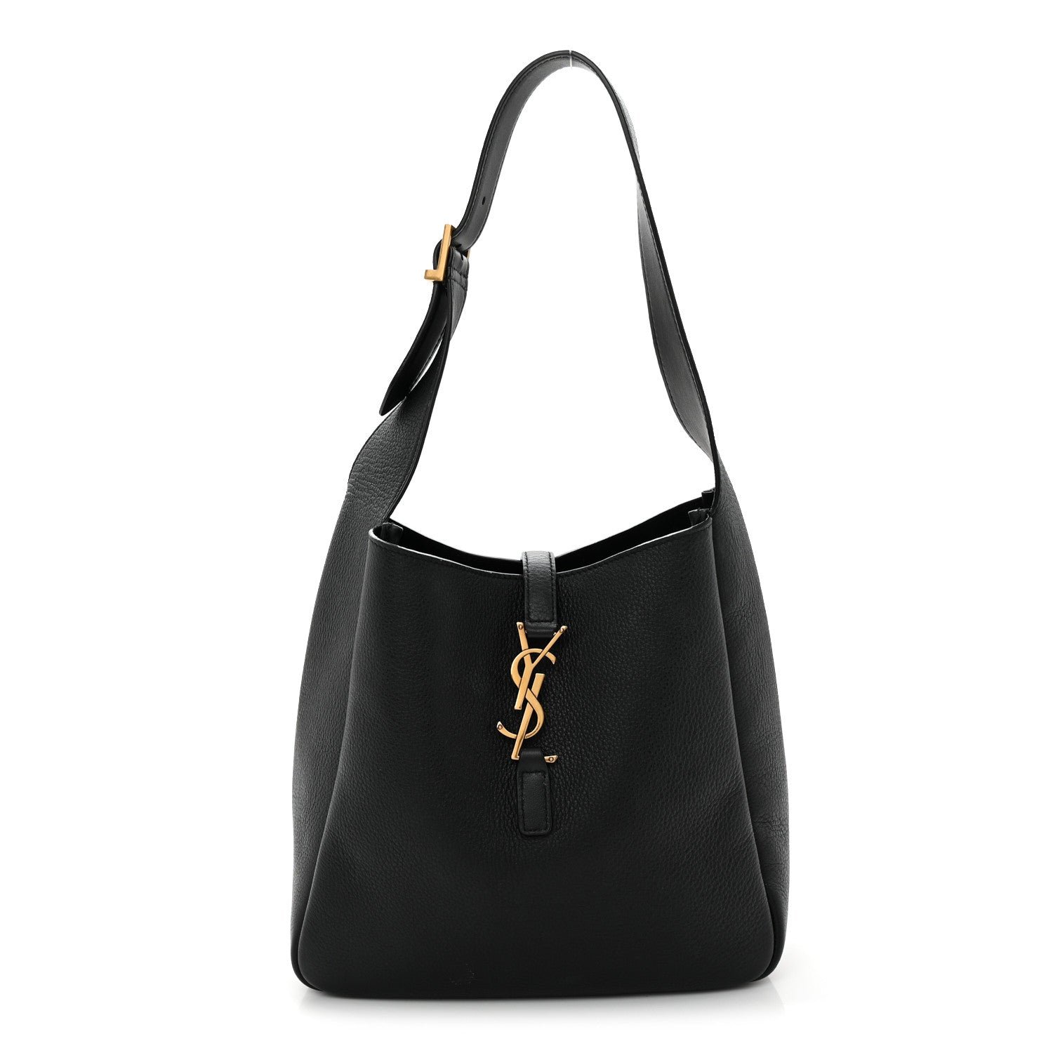 Saint Laurent Grained Calfskin Small Le 5 A 7 Soft Hobo Black