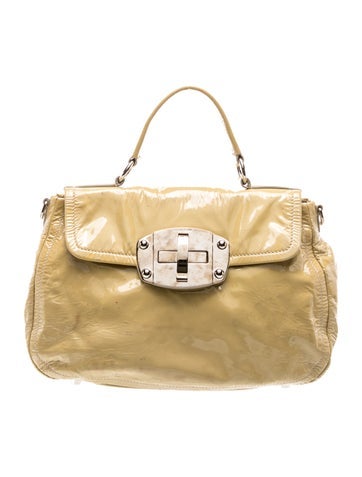 Patent Leather Top Handle Bag