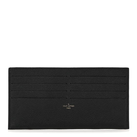 Louis Vuitton Calfskin Felicie Chain Wallet Card Holder Insert Black