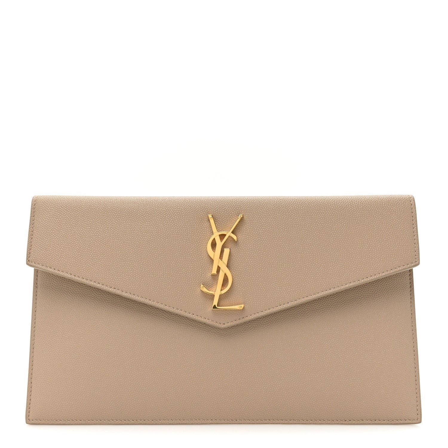 Saint Laurent Grain De Poudre Uptown Pouch Dark Beige