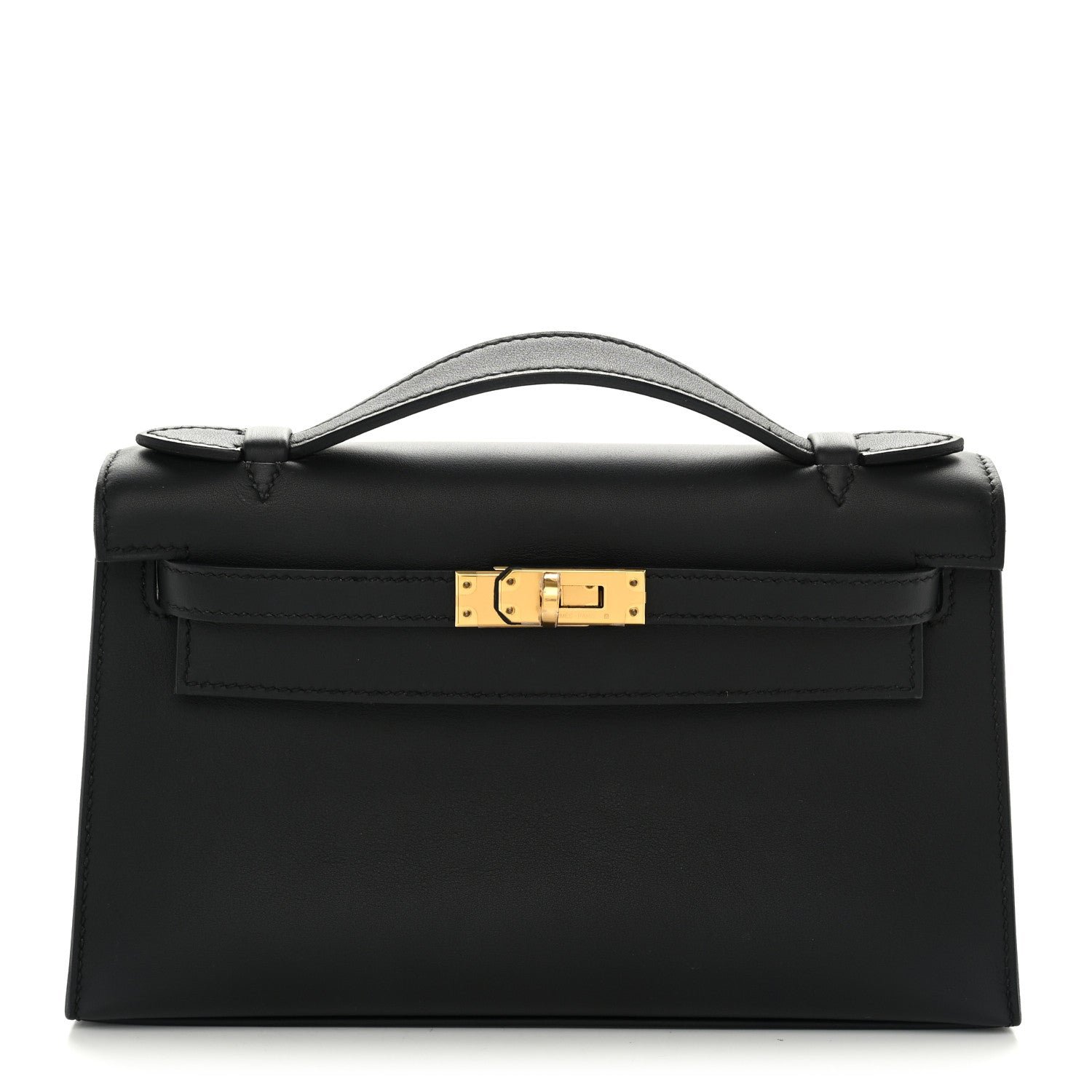 Hermes Swift Kelly Pochette Clutch Black