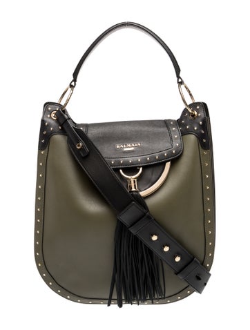 Balmain Leather Top Handle Bag
