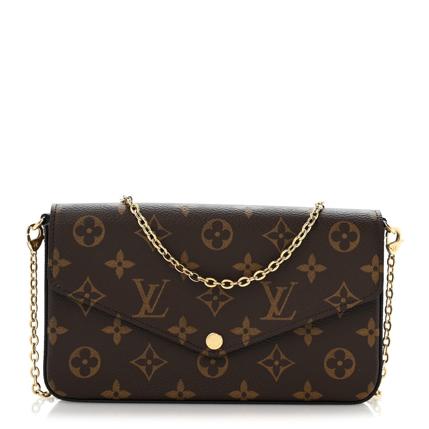 Louis Vuitton Monogram Pochette Felicie Chain Wallet Fuchsia