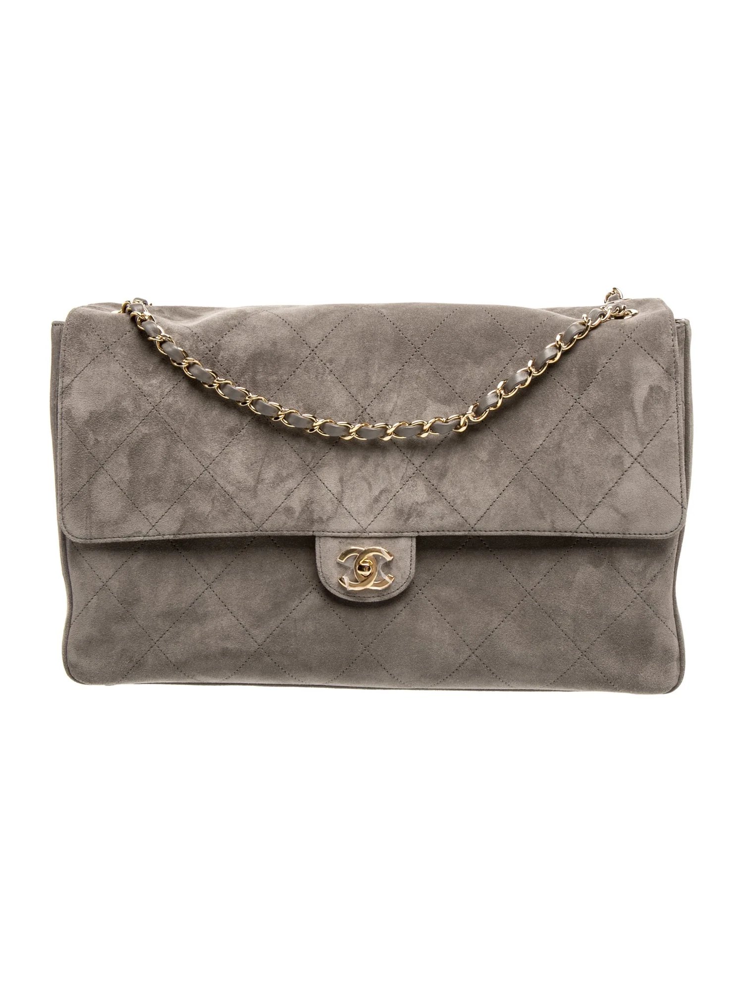 2026 Quilted Suede Maxi Flap Bag w/Tags