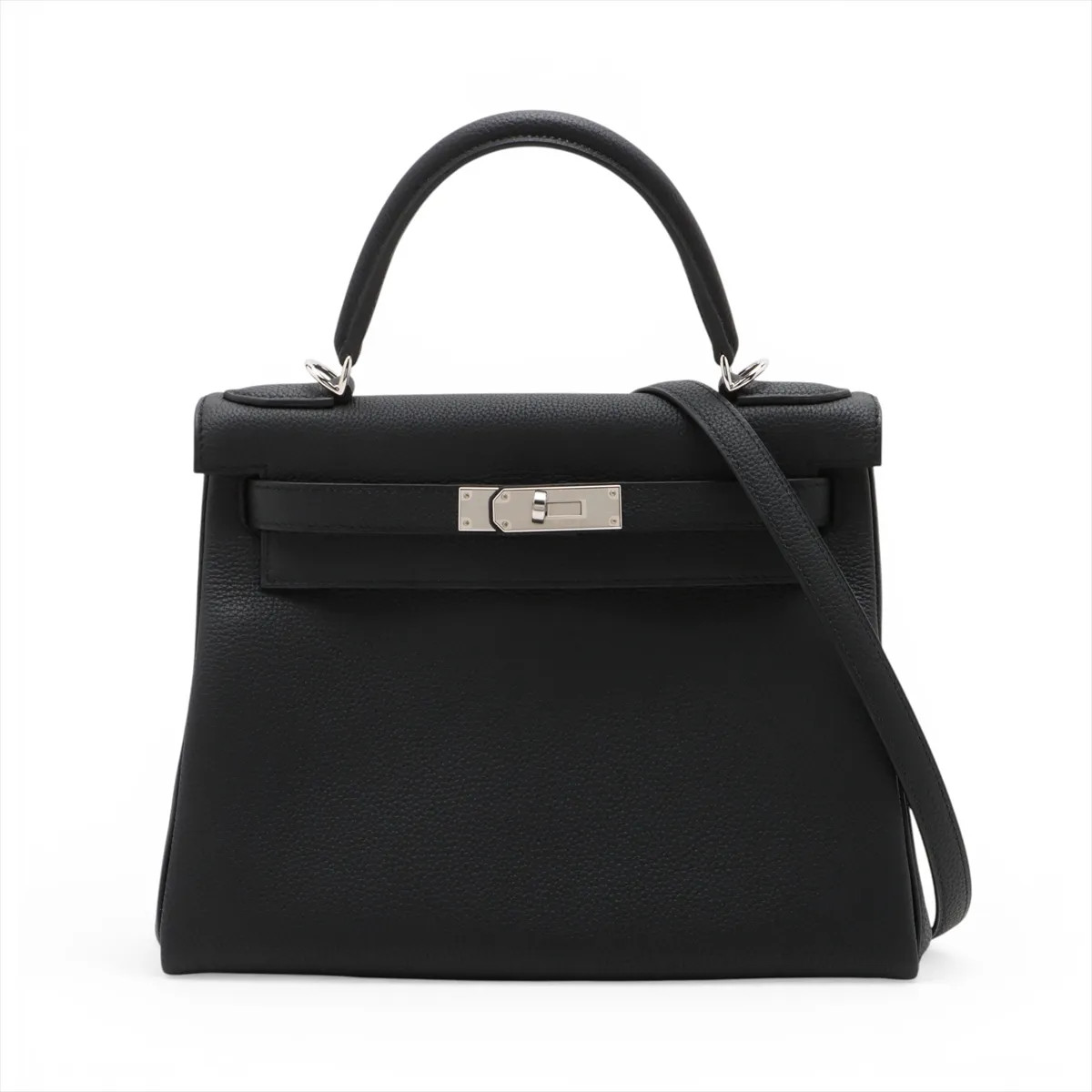 Hermès Kelly 28 Le Tournay Togo Black Silver Metal Fittings