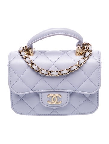 Top Handle Flap Coin Purse w/ Chain