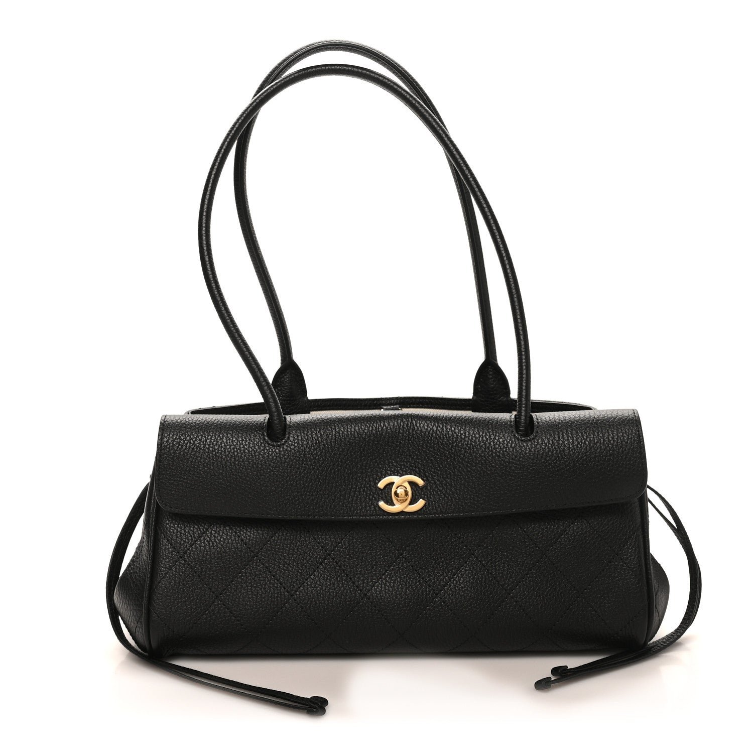 Chanel Grained Calfskin Stitched Urban Essentials Small Shopping Bag Black
