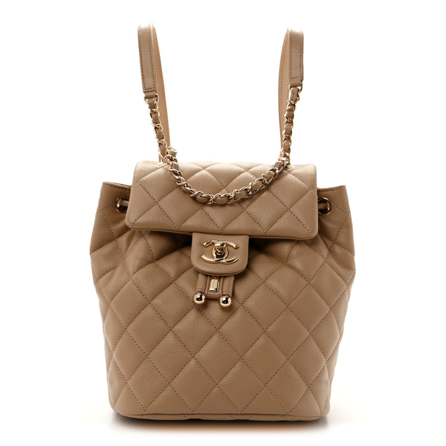 Chanel Caviar Quilted Mini Urban Spirit Backpack Dark Beige