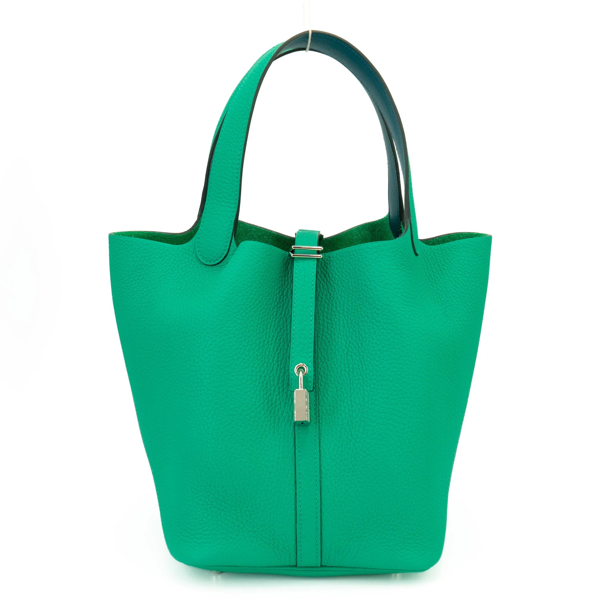 Hermes Unused ( Rank NS ) HERMÈS Picotin Lock MM Menthe (6W) Vert Bosphore (W0) Clemence Palladium hardware Z (2021)