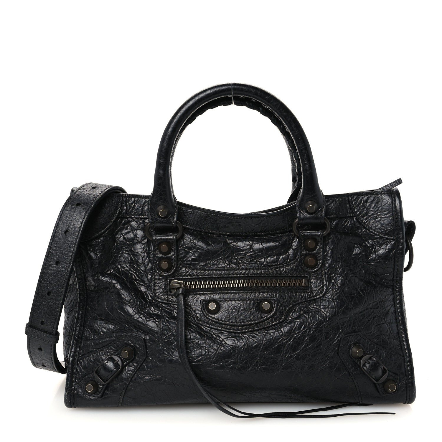 Balenciaga Agneau Arena Classic Hardware Small Le City Black