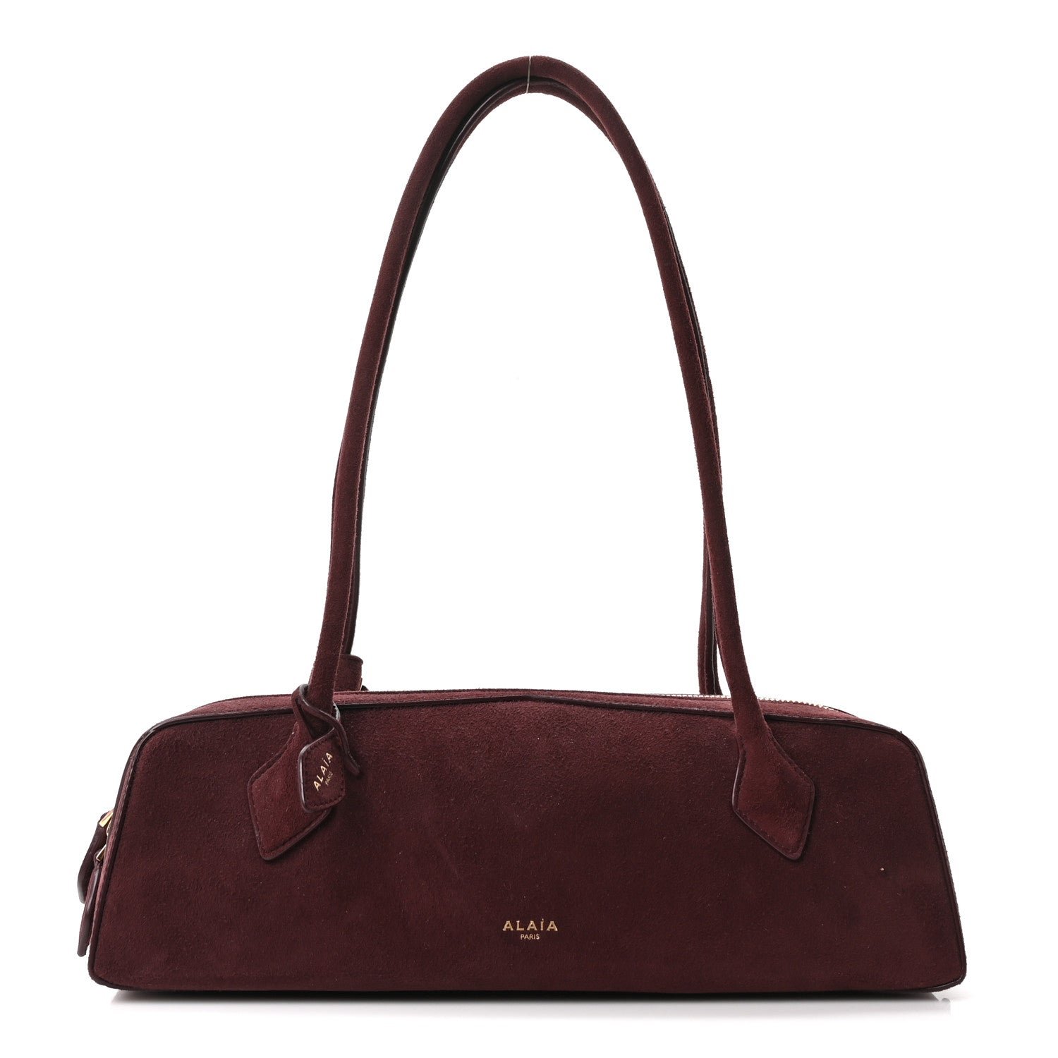 Suede Goatskin Medium Le Teckel Bag Rouge Grenat