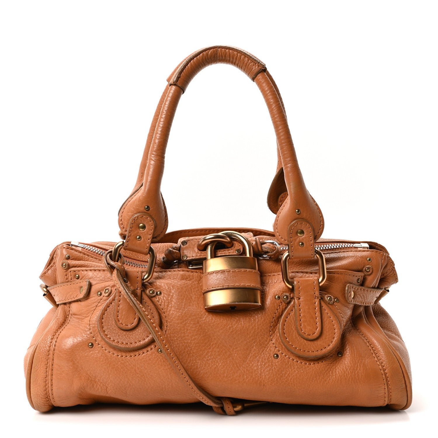 Chloe Chloe Calfskin Medium Paddington Satchel Tan