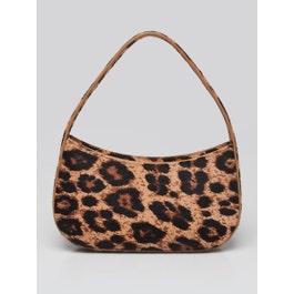 Mansur Gavriel Leopard Print Calf Hair BonBon Shoulder Bag