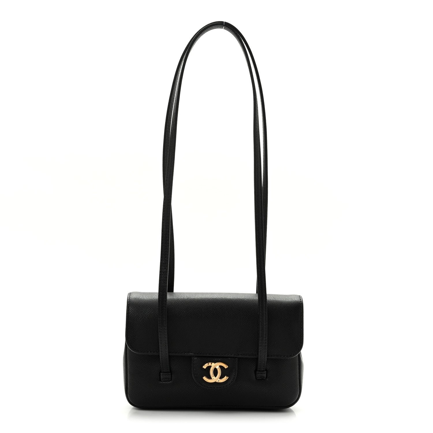 Chanel Shiny Caviar Mini Preppy Coco Shoulder Bag Black