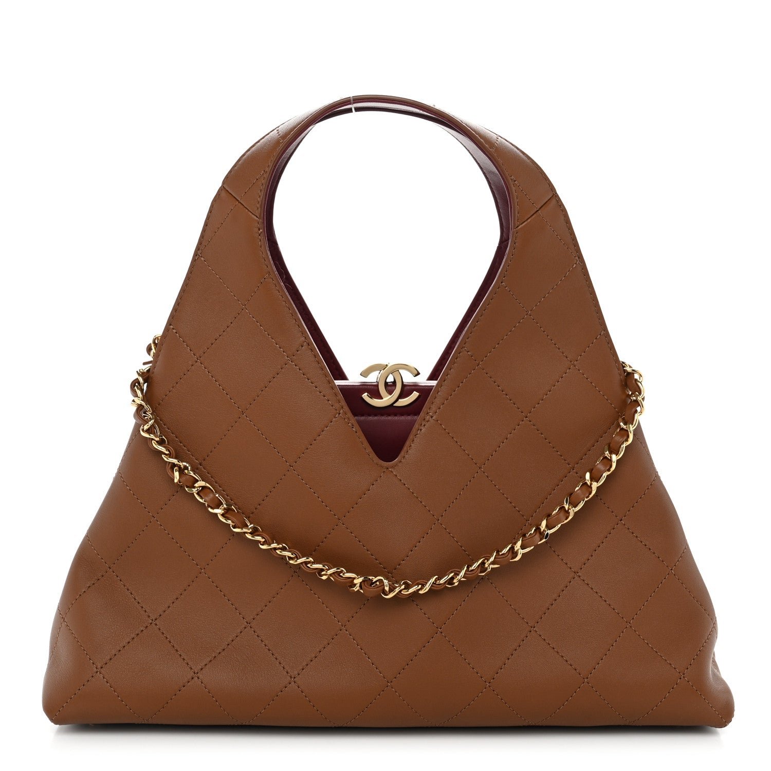 Chanel Calfskin Chic Lady Small Shopping Tote Brown