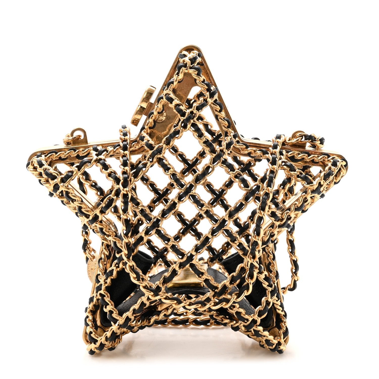 Chanel Metal CC Star Minaudiere Crossbody Gold Black