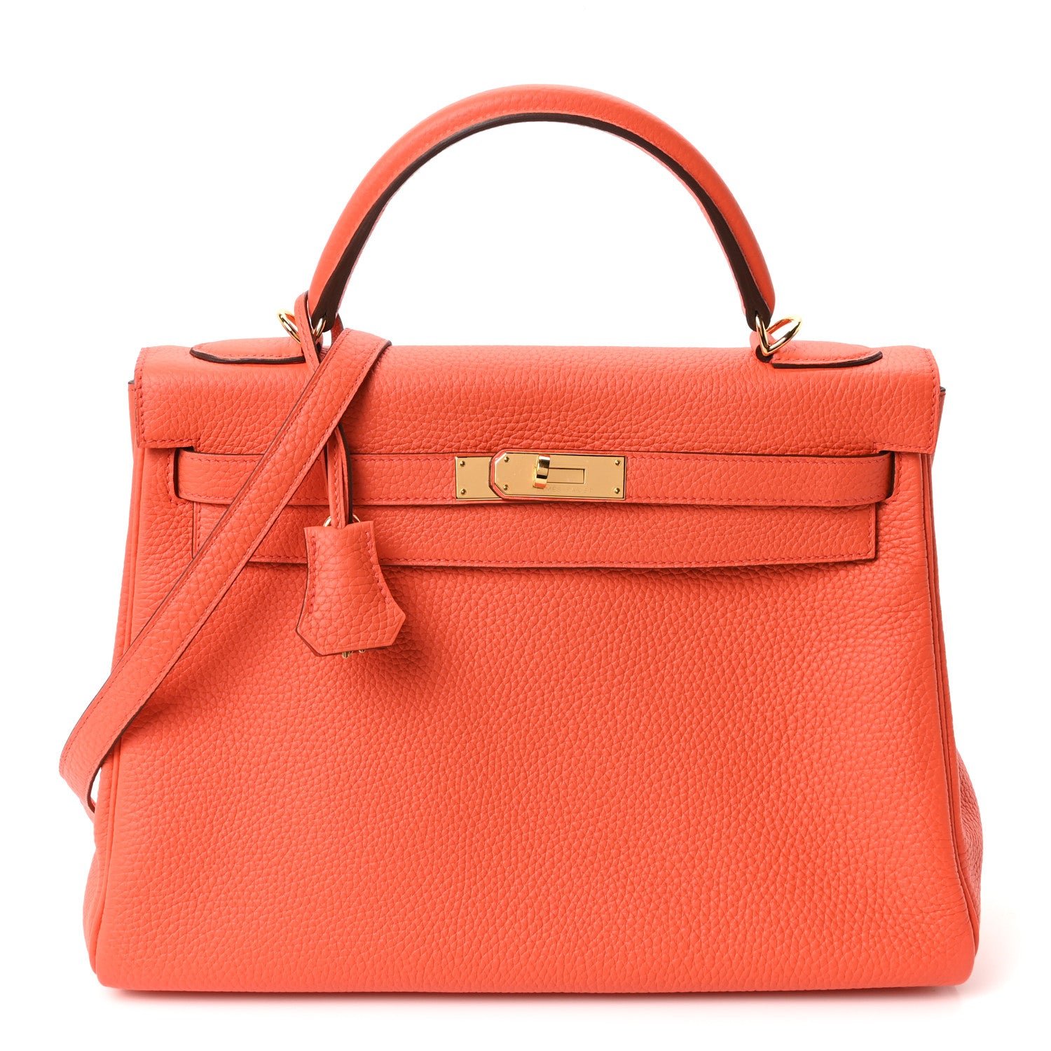 Hermes Togo Kelly Retourne 32 Orange Poppy